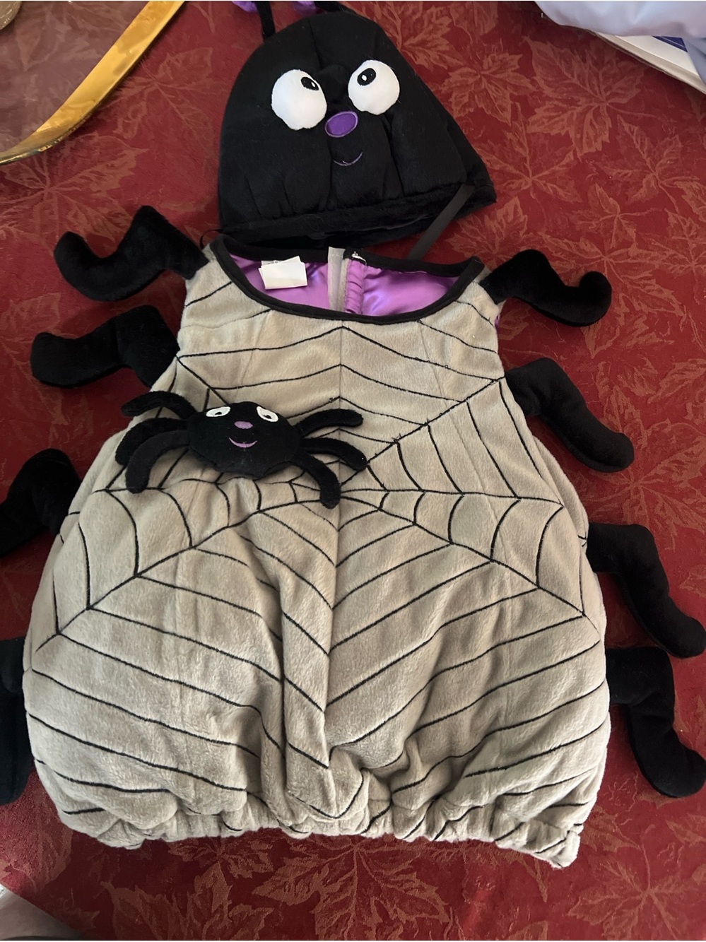 Baby Toddler Spider Costume with Hat - Black and Gray up to 24 months